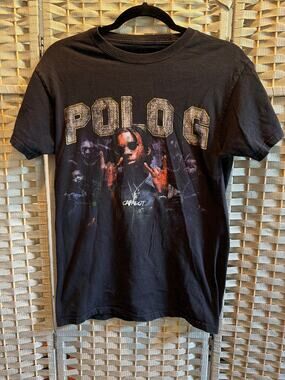 Polo G Rapper Graphic T-Shirt Men's Black S Vintage Style Crew Neck Short Sleeve